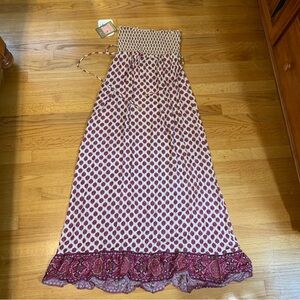 Juicy Couture Pam Gela Beach Royalty Martinique Long Smocked Dress Womens Medium